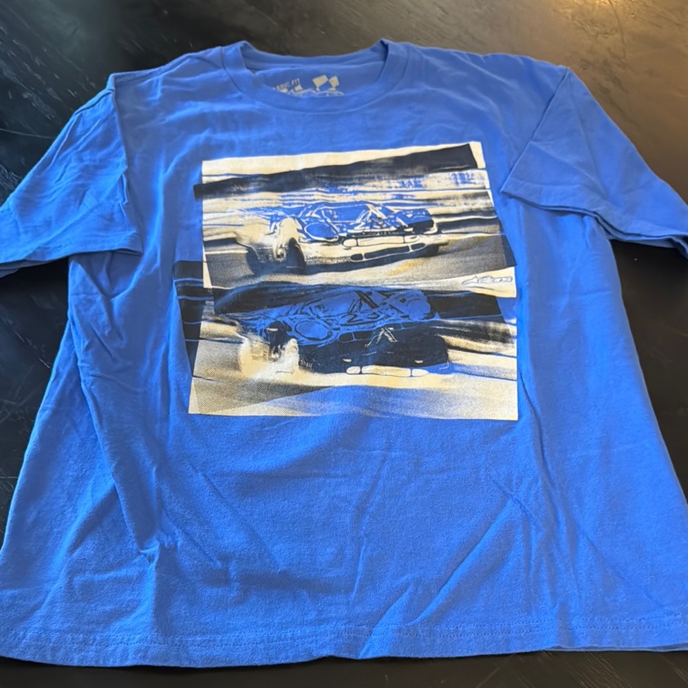 Alpinestars Blue Short Sleeve Tee with Artistic Graphic